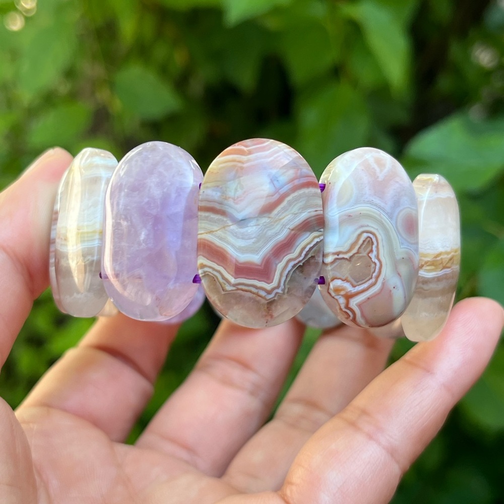 7 inch aurora agate amethyst‎ soft bangle 0341
